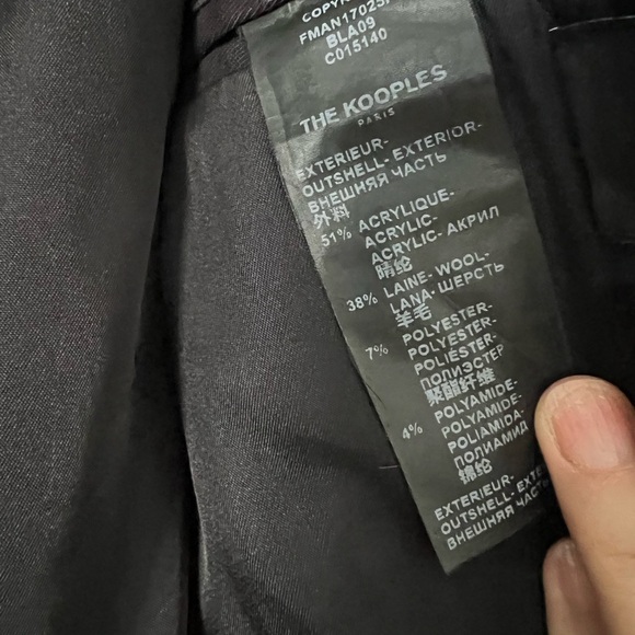 THE KOOPLES Garden Tweedy Pockets Full Zip Black Gray Jacket Small - Picture 8 of 8